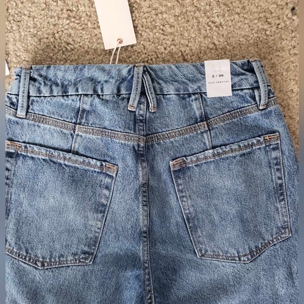 💚HP💚NWT Good American Good 90s Icon Jean's in Indigo Blue - Picture 9 of 14
